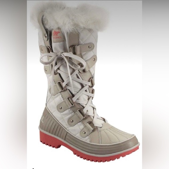 Sorel Shoes - SOREL Boots Size 6.5 Woman’s Winter Tivoli Twist Tan and Coral